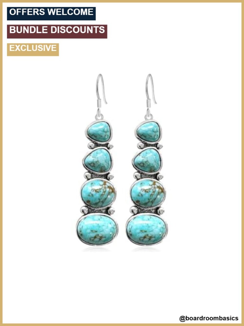 Bohemian Vintage Turquoise Dangle Drop Earrings